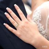 1/2 Ctw Diamond Wedding Set With 3/8 Ctw Princess Cut Engagement Ring in Yellow and White Gold and 1/10 Ctw Wedding Band in 14K Yellow Gold