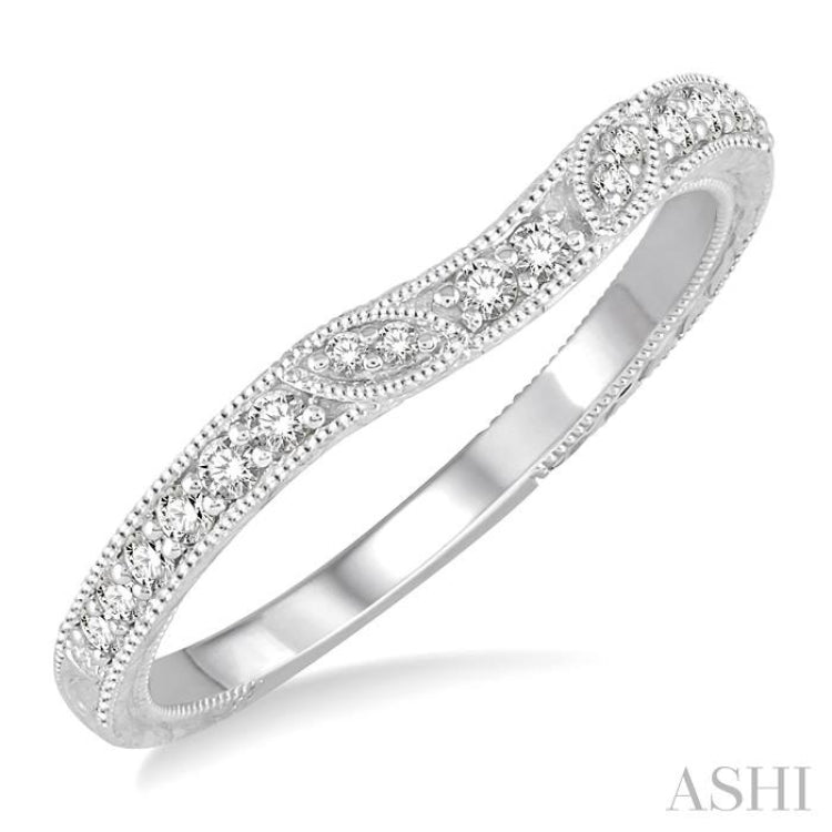 1/6 ctw Round Cut Diamond Wedding Band in 14K White Gold