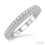 1/3 Ctw Twin Row Round Cut Diamond Band in 14K White Gold