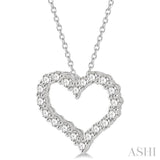 2.00 Ctw Heart Shape Round Cut Diamond Pendant With Chain in 14K White Gold