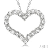 2.00 Ctw Heart Shape Round Cut Diamond Pendant With Chain in 14K White Gold