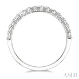 1/4 Ctw Straight Row Baguette Cut Diamond Stackable Fashion Band in 14K White Gold