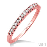 1/10 Ctw Round Cut Diamond Wedding Band in 14K Rose Gold