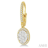 5/8 Ctw Oval Shape Diamond Lovebright Earrings in 14K Yellow and White Gold