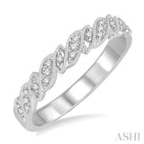 1/10 Ctw Slanted Conjoined Pods Round Cut Diamond Stack Band in 14K White Gold