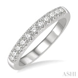 1/3 Ctw 11 Stone Round Cut Diamond Wedding Band in 14K White Gold