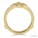 1/4 Ctw Fleur De Lis Round Cut Diamond Insert Ring in 14K Yellow Gold