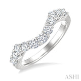 3/4 Ctw Curved Round Cut Diamond Wedding Band in 14K White Gold