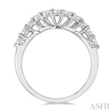 3/4 Ctw Curved Round Cut Diamond Wedding Band in 14K White Gold