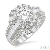 1 7/8 Ctw Diamond Semi-Mount Engagement Ring in 14K White Gold