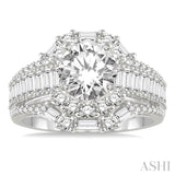 1 7/8 Ctw Diamond Semi-Mount Engagement Ring in 14K White Gold