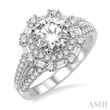 1 1/10 ctw Diamond Semi-Mount Engagement Ring in 14K White Gold