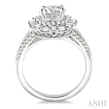 1 1/10 ctw Diamond Semi-Mount Engagement Ring in 14K White Gold