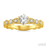 1/5 ctw Diamond Semi-Mount Engagement Ring in 14K Yellow Gold