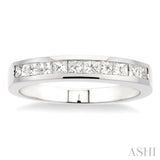 1/2 ctw Princess Cut Diamond Wedding Band in 14K White Gold