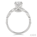 3/4 ctw Diamond Engagement Ring with 1/2 ct Round Cut Center Stone in 14K White Gold