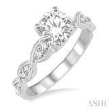 1/4 ctw Diamond Semi-mount Engagement Ring in 14K White Gold
