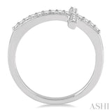1/5 ctw Round Cut Diamond Cross Ring in 14K White Gold