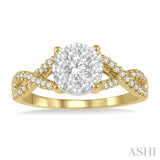 5/8 ctw Lovebright Round Cut Diamond Engagement Ring in 14K Yellow and White Gold