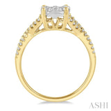 5/8 ctw Lovebright Round Cut Diamond Engagement Ring in 14K Yellow and White Gold