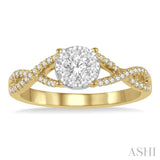 1/3 ctw Lovebright Round Cut Diamond Engagement Ring in 14K Yellow and White Gold