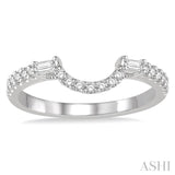 1/3 ctw Crescent Shape Center Diamond Wedding Band in 14K White Gold