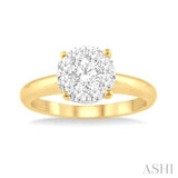 1/8 ctw Lovebright Round Cut Diamond Ring in 14K Yellow Gold