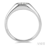 1/8 Ctw Oval Shape Lovebright Diamond Ring in 14K White Gold
