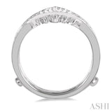 1/2 ctw Pointed Arch Round Cut Diamond Insert Ring in 14K White Gold