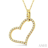 1/4 Ctw Round Cut Diamond Heart Pendant in 10K Yellow Gold with Chain