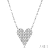 1/4 ctw Heart Charm Round Cut Diamond Fashion Pendant in 10K White Gold