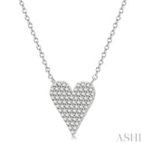1/4 ctw Heart Charm Round Cut Diamond Fashion Pendant in 10K White Gold
