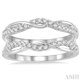 3/8 ctw Round Diamond Insert Ring in 14K White Gold