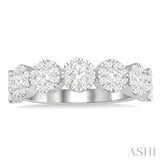 1.00 ctw Jointed Circular Mount Lovebright Diamond Cluster Ring in 14K White Gold