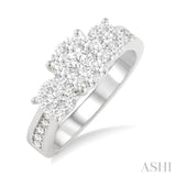 1.00 ctw Lovebright Round Cut Diamond Ring in 14K White Gold