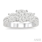 1.00 ctw Lovebright Round Cut Diamond Ring in 14K White Gold