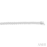 3 Ctw Round Cut Lovebright Diamond Tennis Bracelet in 14K White Gold