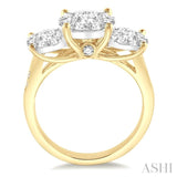 2.00 ctw Lovebright Round Cut Diamond Ring in 14K Yellow and White Gold