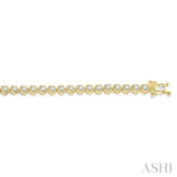 2 Ctw Round Cut Diamond Illusion Tennis Bracelet in 10K Yellow Gold