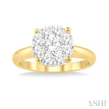 3/4 ctw Lovebright Round Cut Diamond Ring in 14K Yellow and White Gold