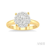 1/3 ctw Lovebright Round Cut Diamond Ring in 14K Yellow and White Gold