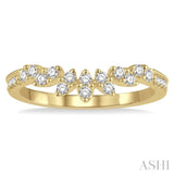 1/4 ctw Marquise Garland Round Cut Diamond Wedding Band in 14K Yellow Gold