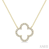 1/4 Ctw Clover Round Cut Diamond Pendant in 14K Yellow Gold