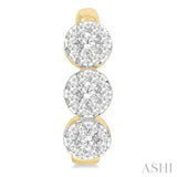 3/8 ctw Lovebright Round Cut Diamond Half Hoop Earring in 14K Yellow and White Gold