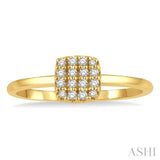 1/8 ctw Cushion Shape Round Cut Diamond Petite Fashion Ring in 14K Yellow Gold