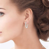 8.00 ctw Inside-Out Round Cut Diamond Hoop Earrings in 14K White Gold