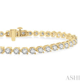 4.00CT RDDM 3 Prong Tennis Bracelet YG 14K-G*