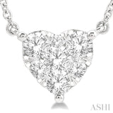 1/2 Ctw Lovebright Diamond Heart Necklace in 14K White Gold