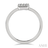 1/8 ctw Cushion Shape Round Cut Diamond Petite Fashion Ring in 10K White Gold