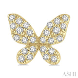 1/5 Ctw Butterfly Motif Round Cut Diamond Petite Fashion Earring in 10K Yellow Gold